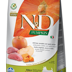 Gourmet food for small breed dogs Farmina N&amp;D Pumpkin. Boar meal with apples.