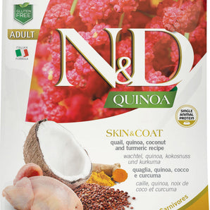 Farmina N&amp;D Quinoa gourmet cat food. Skin and Coat formula. Quail meal.