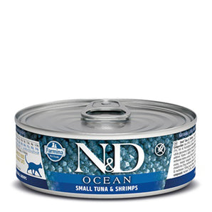 Gourmet canned food for cats Farmina N7D Ocean. Tuna and shrimp meal. 2.8oz
