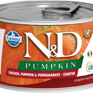 Farmina N&amp;D pumpkin canned gourmet food for puppies. Starting formula. Choice of flavors.