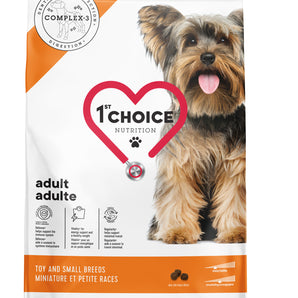 Dry food for adult dogs of miniature and small breeds 1st Choice. Chicken Formula