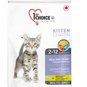 1st Choice Kitten Food. Healthy start formula. Chicken recipe. Format choice.