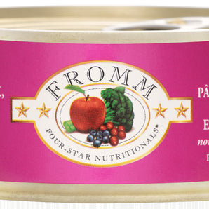 FROMM canned cat food. Chicken, duck and salmon pâté. 155g