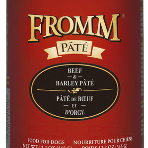 FROMM canned dog food. Beef and barley pâté. 345g