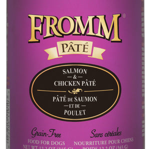 FROMM canned dog food. Salmon and chicken pâté. 345g