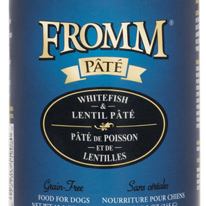 FROMM canned dog food. Fish and lentil pâté. 345g