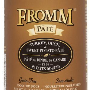 FROMM canned dog food. Turkey, duck and sweet potato pâté. 345g