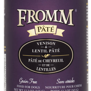 FROMM canned dog food. Venison and lentil pâté. 345g