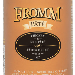 FROMM canned dog food. Chicken and rice pie. 345g