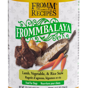 FROMM canned dog food. Frommbalaya™ Stew of lamb, vegetables and rice. 354g