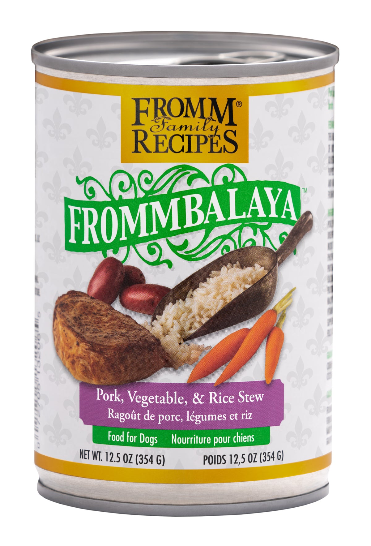 FROMM canned dog food. Frommbalaya™ Pork, vegetable and rice stew. 354