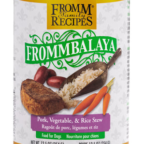 FROMM canned dog food. Frommbalaya™ Pork, vegetable and rice stew. 354g