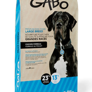Nourriture sèche pour chiens de grande races GABO. Adulte. Poulet. 33 Lbs.