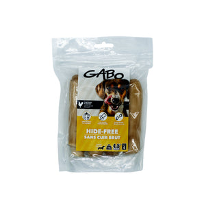 GABO dog treats. Roll without rawhide. Chicken flavor. Choice of sizes.