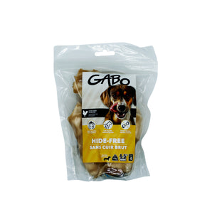 GABO dog treats. Bone without rawhide. Chicken flavor. Choice of sizes.