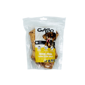 GABO dog treats. Bone without rawhide. Cheese flavor. 4-5''. Choice of sizes.