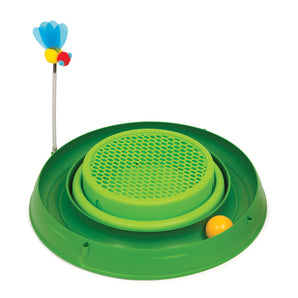 3-in-1 circuit with Catit Play ball and grass planter. Green. 36cm