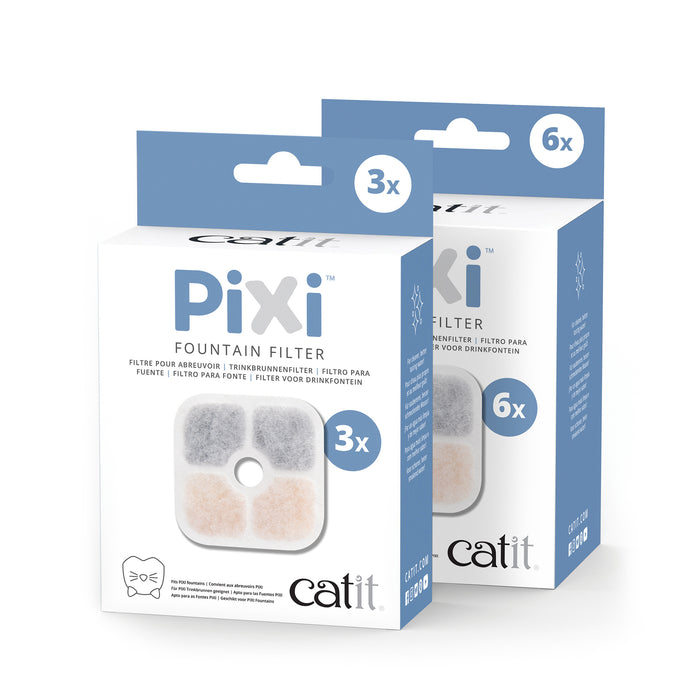 Cartouches filtrantes Catit PIXI, paquet de 3 ou de 6 filtres.