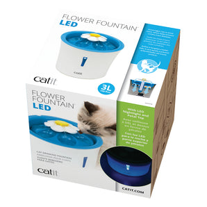 Catit waterer with flower and LED night light. 3 Liters