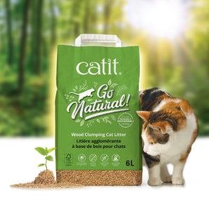 Catit Go Natural wood-based clumping litter. A transport surcharge is included in the price.