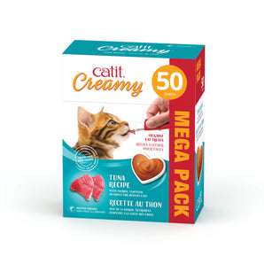 Régals crémeux Catit Creamy à lécher, Thon. Boîte de 50 tubes de 15 g. (750 g)
