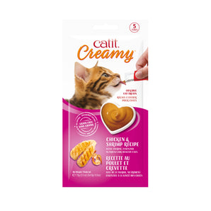 Régals crémeux Catit Creamy à lécher, Poulet et crevette. Tubes de 15 g. Choix de quantités.