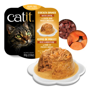 Catit chicken meal with liver and sweet potato. 80g