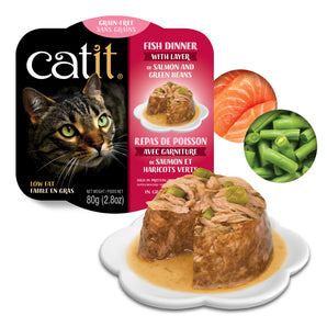 Catit fish meal with salmon and green beans. 80g