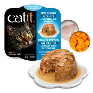Catit fish meal with white fish and pumpkin. 80g
