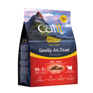 Catit Gold Fern premium food for cats. Air dried. Beef. Choice of formats.