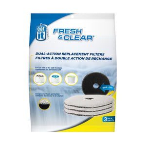 Catit Fresh &amp; Clear Charcoal/Foam Filters. Pack of 3