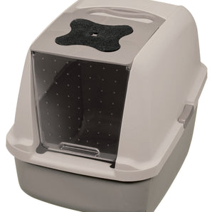 Catit Covered Litter Box, Two Tones of Grey. Choice of sizes.