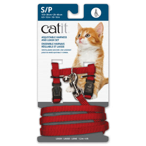 Catit Nylon adjustable harness and leash set. Choice of colors and sizes.