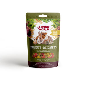 Living World Small Animal Treats, Donuts, Pouch. 120g.