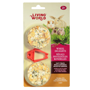 Living World Small Animal Swivel Treats in Rings, 2-pack. 68g. Hay and herb flavor.