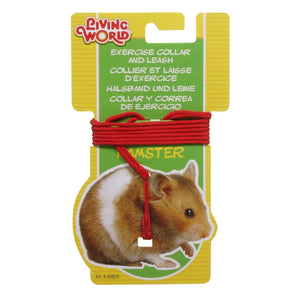 Living World Hamster Leash and Collar Set, Red.