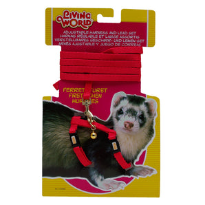 Living World Ferret Leash and Harness Combo. Leash: 1.2m. Choice of colors.