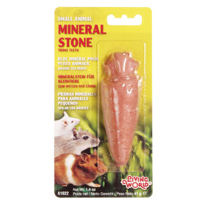 Living World Small Animal Mineral Block in the shape of a carrot. 55g.