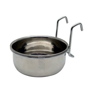 Living World Stainless Steel Food Bowl with Stand. Size: Large (567g). Suitable for hamsters.