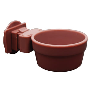 Lock &amp; Crock Living World bowl with clamp, burgundy, for small animals. Choice of sizes and colors.