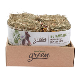 Botanicals Living World Green Meadow Hay Bales for Small Animals. Pack of 4 (4x150g). Aroma Herbs and flowers.