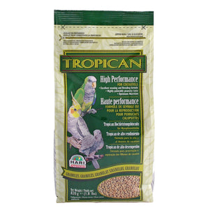 Aliment High Performance Tropican pour calopsittes. Granulés de 2 mm. Format: 820 g.