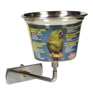 Living World stainless steel trough for parrots. Format choice.