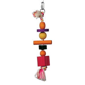 Junglewood Living World rope with 3 balls, 2 blocks, 1 cylinder and 1 peg. 10 x 27cm