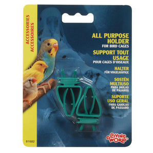 Living World Multipurpose Plastic Small Bird Holders, 2-Pack