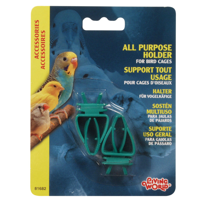 Supports polyvalents Living World en plastique pour petits oiseaux, paquet de 2