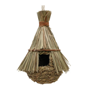 Living World Reed and Orchard Hay Nest for Finches. Teepee style. 22 x 22 x 31cm