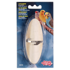 Living World Bird Cuttlebone with Tether, Small, 12.5cm. Packs of 1 or 2.