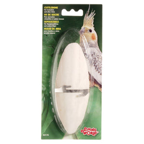 Living World Bird Cuttlebone with Tether, Large, 15-18cm. Packs of 1 or 2.