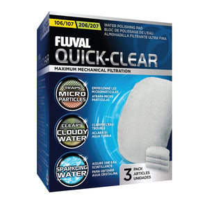 Quick Clear Filter Media for Fluval 106/206 and 107/207 Filters, 3 Pack